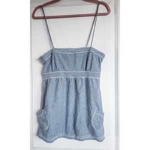 Abercrombie & Fitch Blue Striped Tank Top